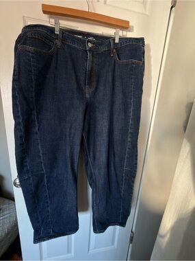 Women’s Old Navy Barrel Dark Blue Denim Jeans - 18